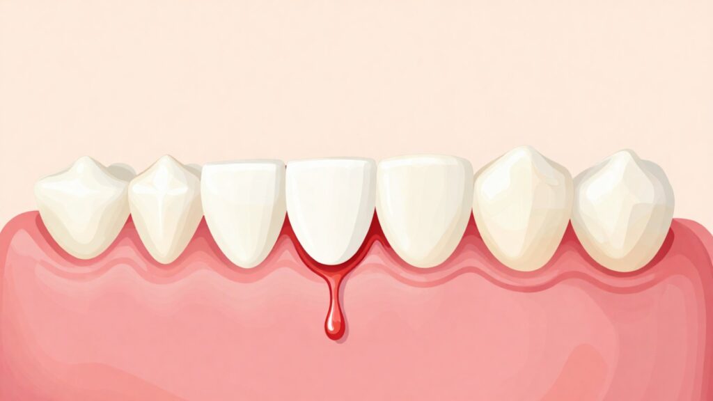 An illustration of bleeging gums